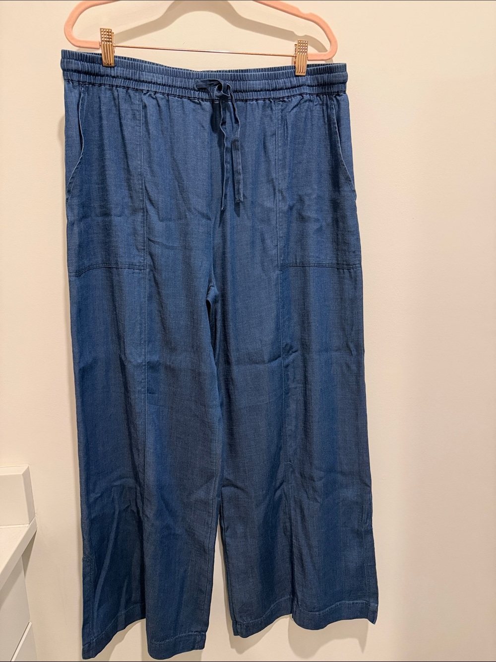 Lysse Women's Wide-Leg Drawstring Pants - Denim Blue